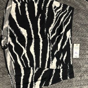 Black and White Zebra Print Skort XL